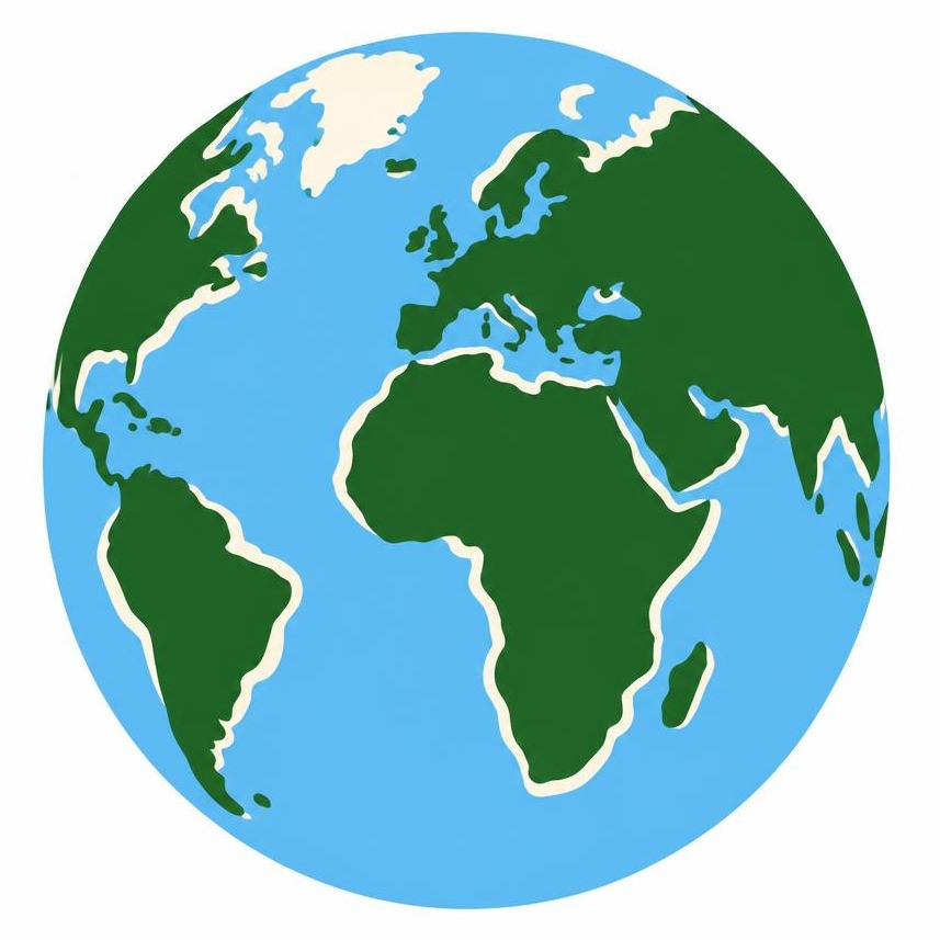 A globe showing Europe and Africa